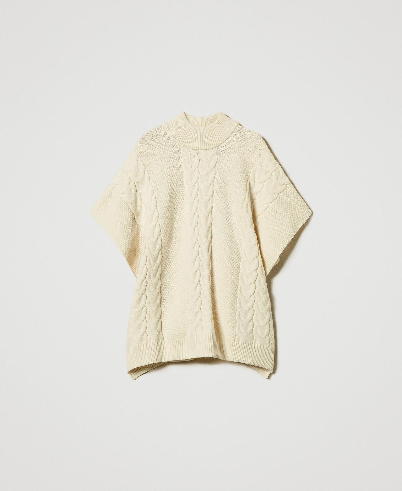 Scee by twin set Poncho in maglia con trecce