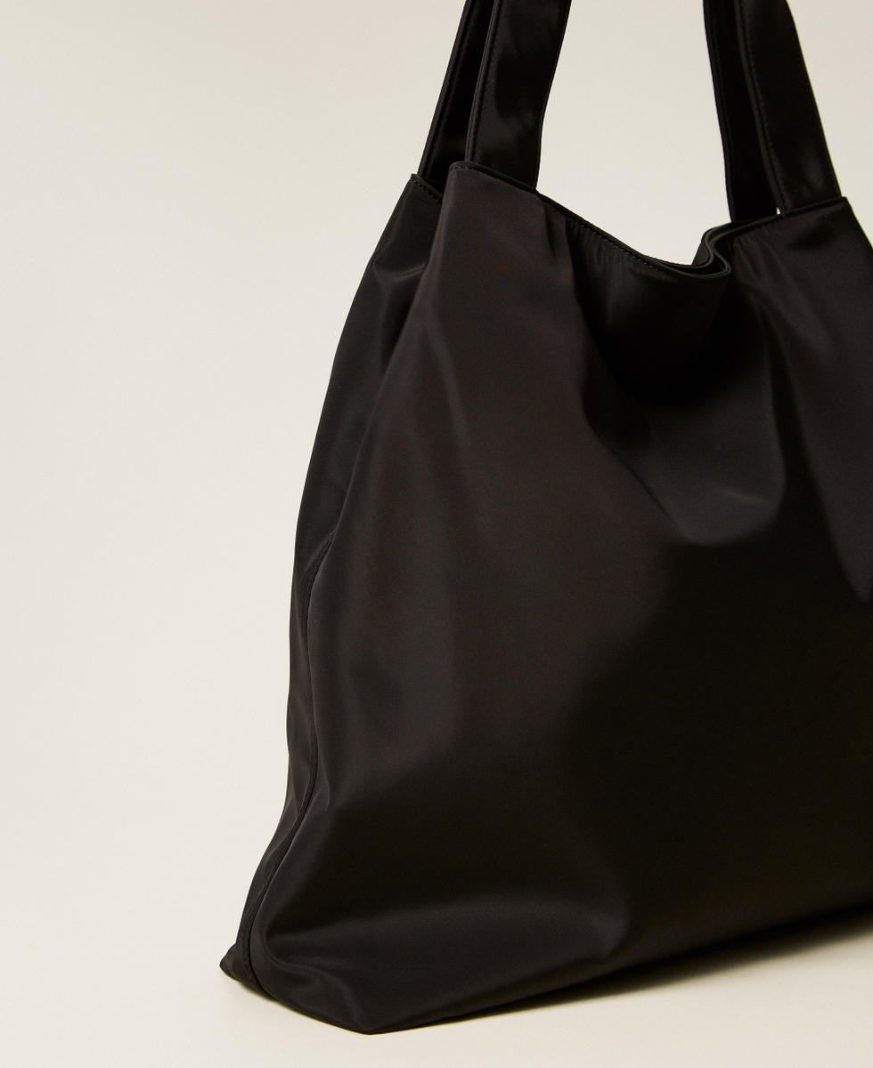 Borsa shopper in tessuto tecnico Nero Donna 252LI7ACC_00006_03