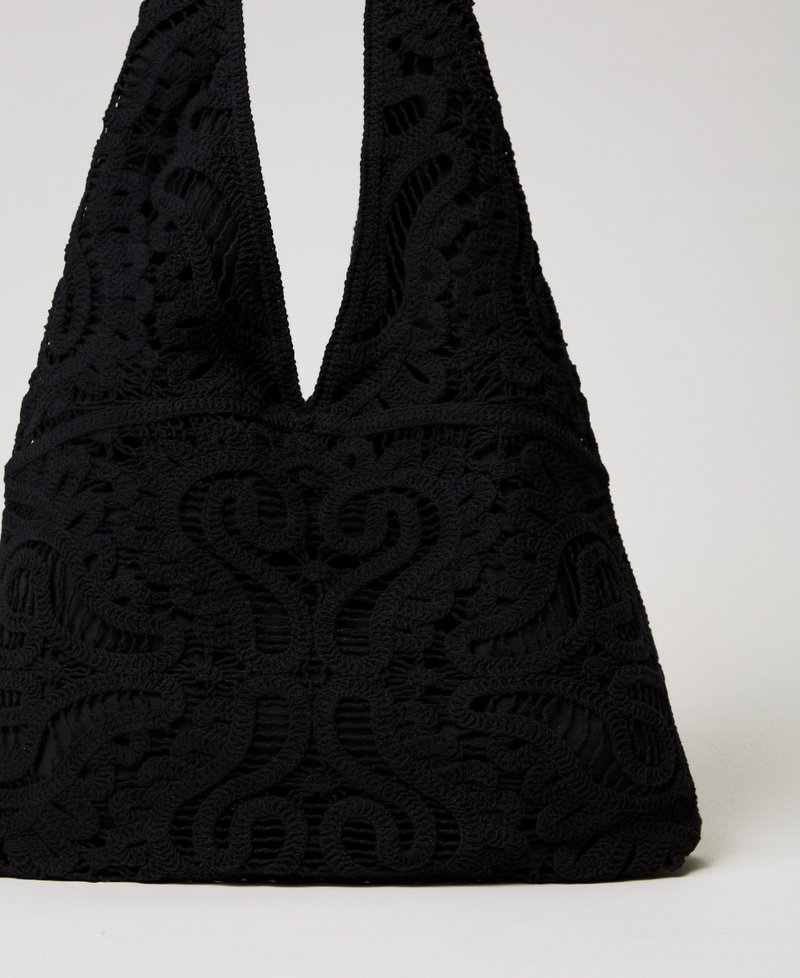 Besace « Ventotene » au crochet Noir Femme 251TS8040_00006_02