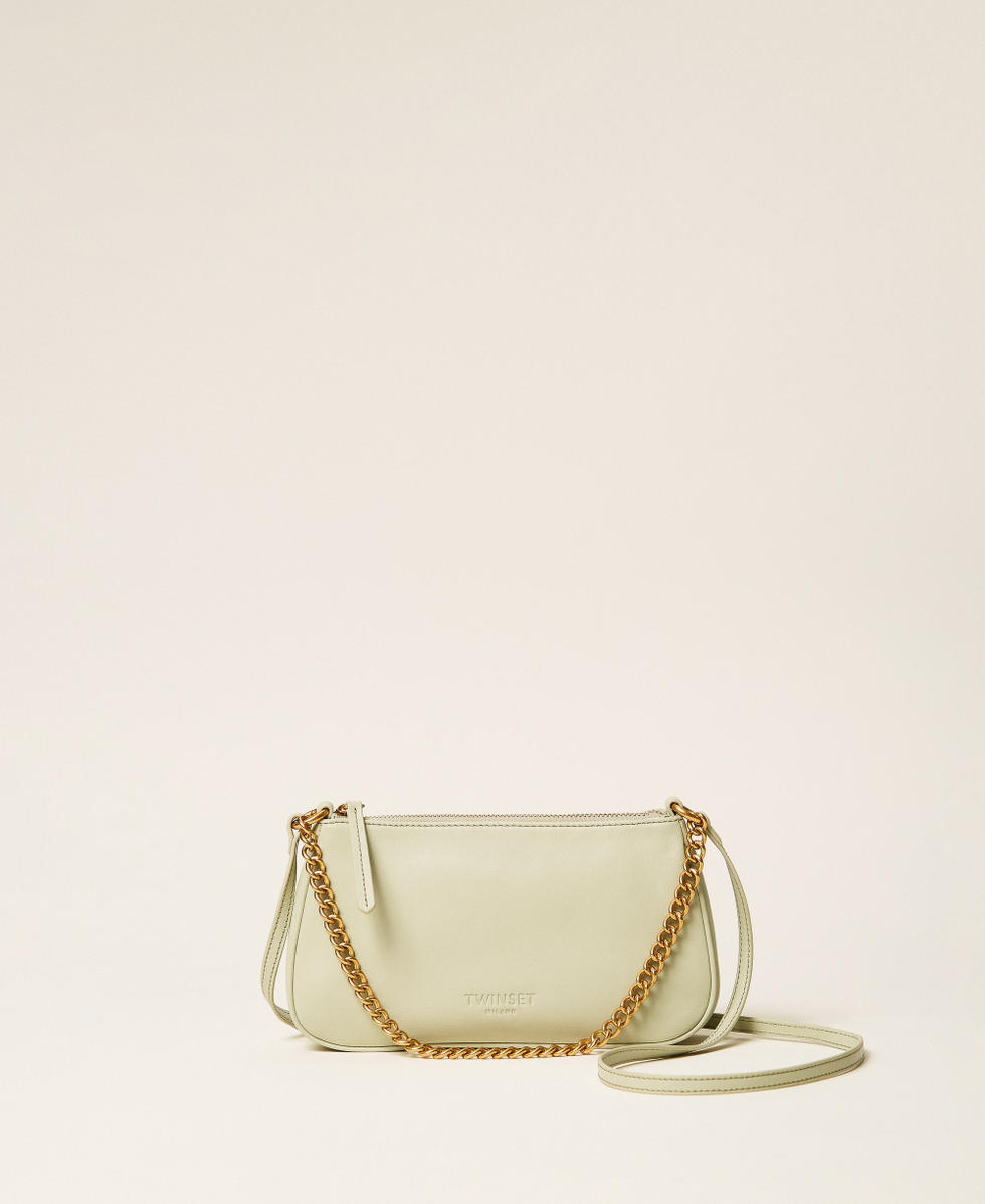 Sac &agrave; bandouli&egrave;re en cuir Vert Sauge Femme 262TB7184_13618_01