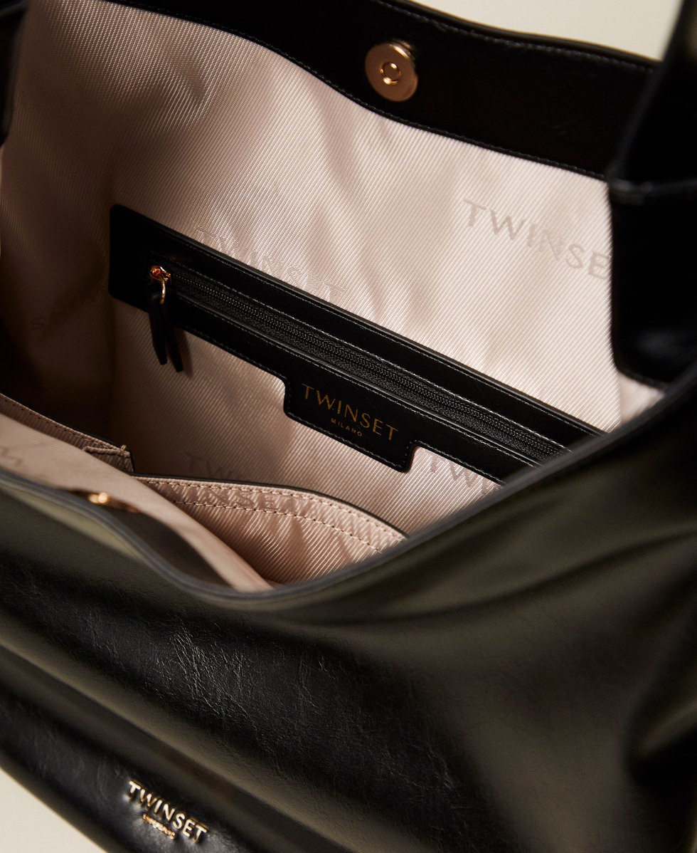 Hobo bag with buckles Black Woman 252TD8032_00006_04