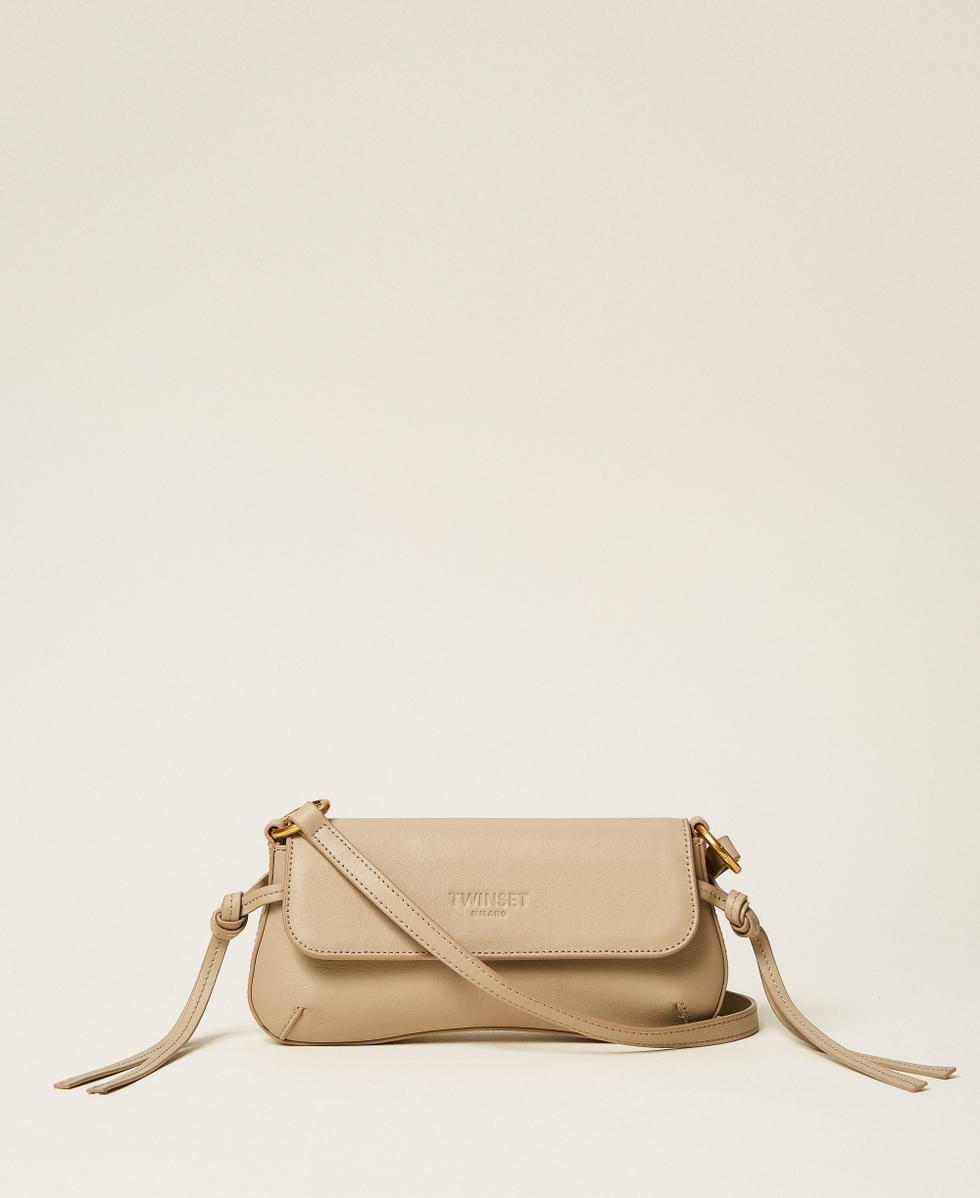 Umh&auml;ngetasche mit Lederpatte "Dove"-Beige Frau 262TB7171_12836_01