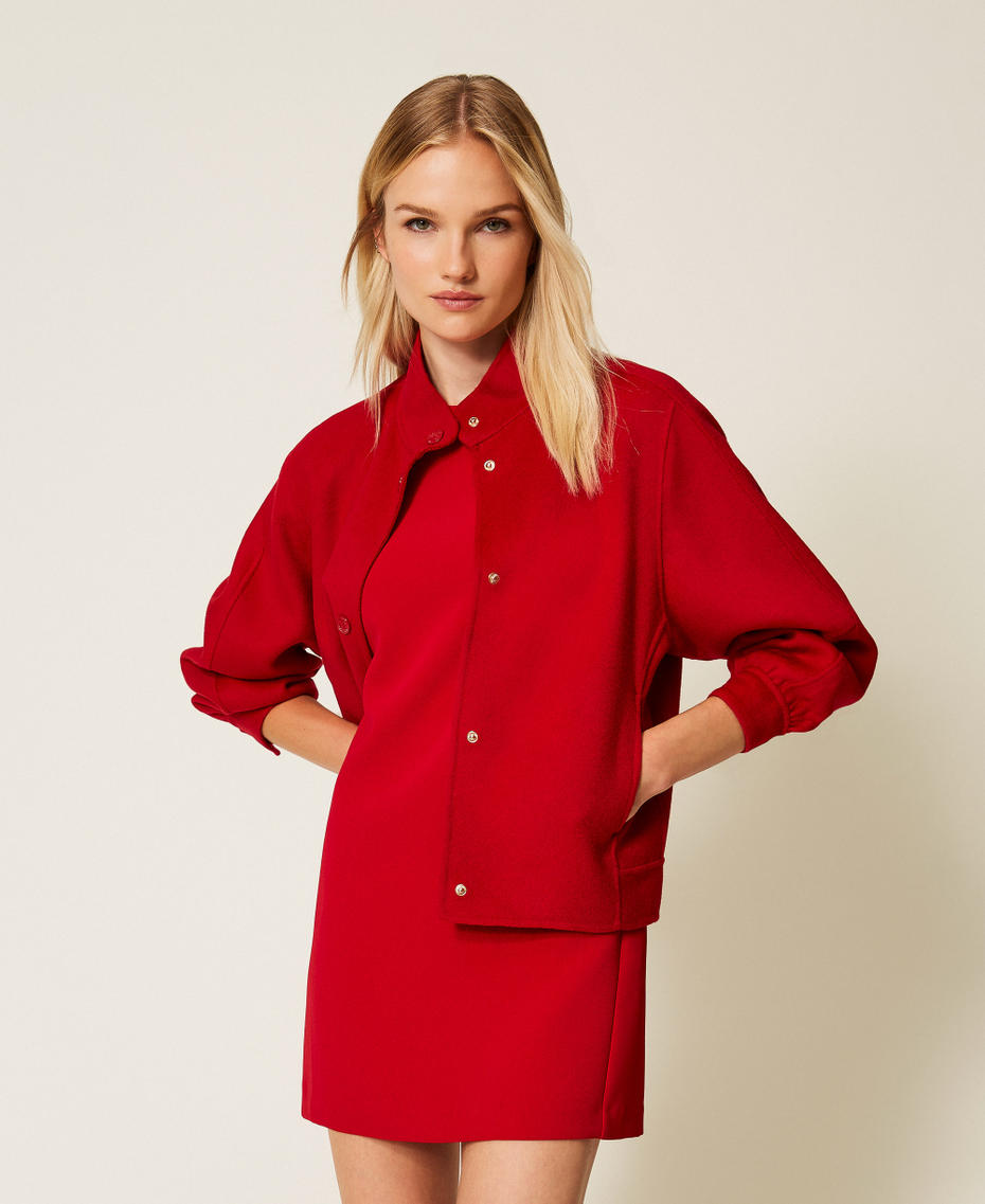 Doubled wool bomber jacket Venetian Red Woman 252TP2071_00740_01
