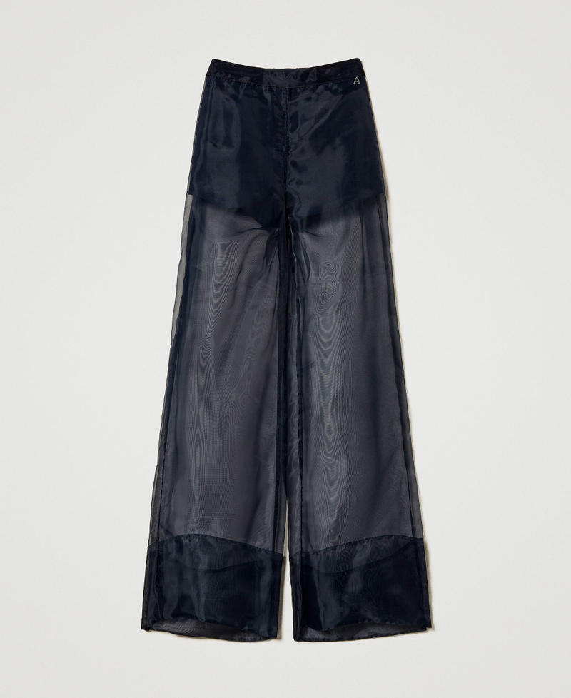 Wide leg organza trousers