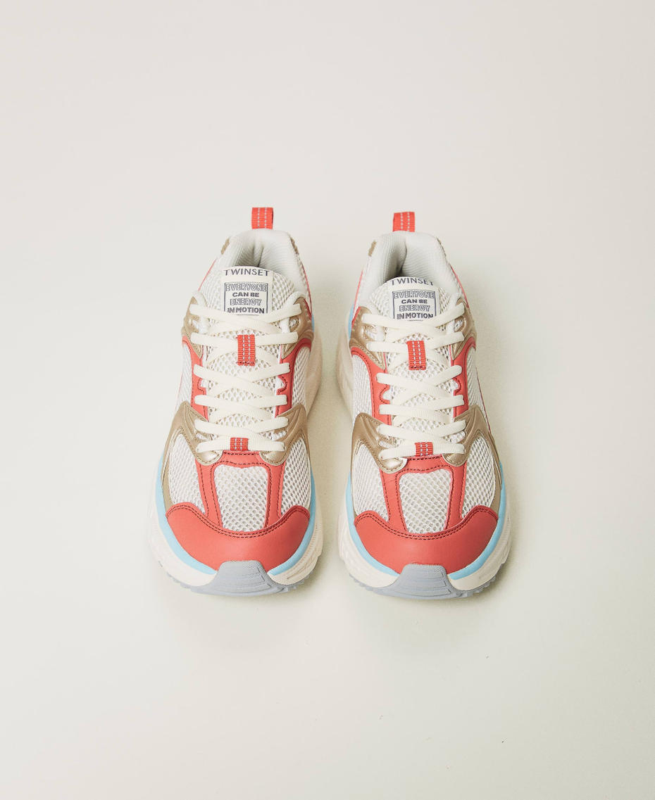 Fessura running trainers Two-tone Optical White/Coralline Woman 251TCP030_12158_04