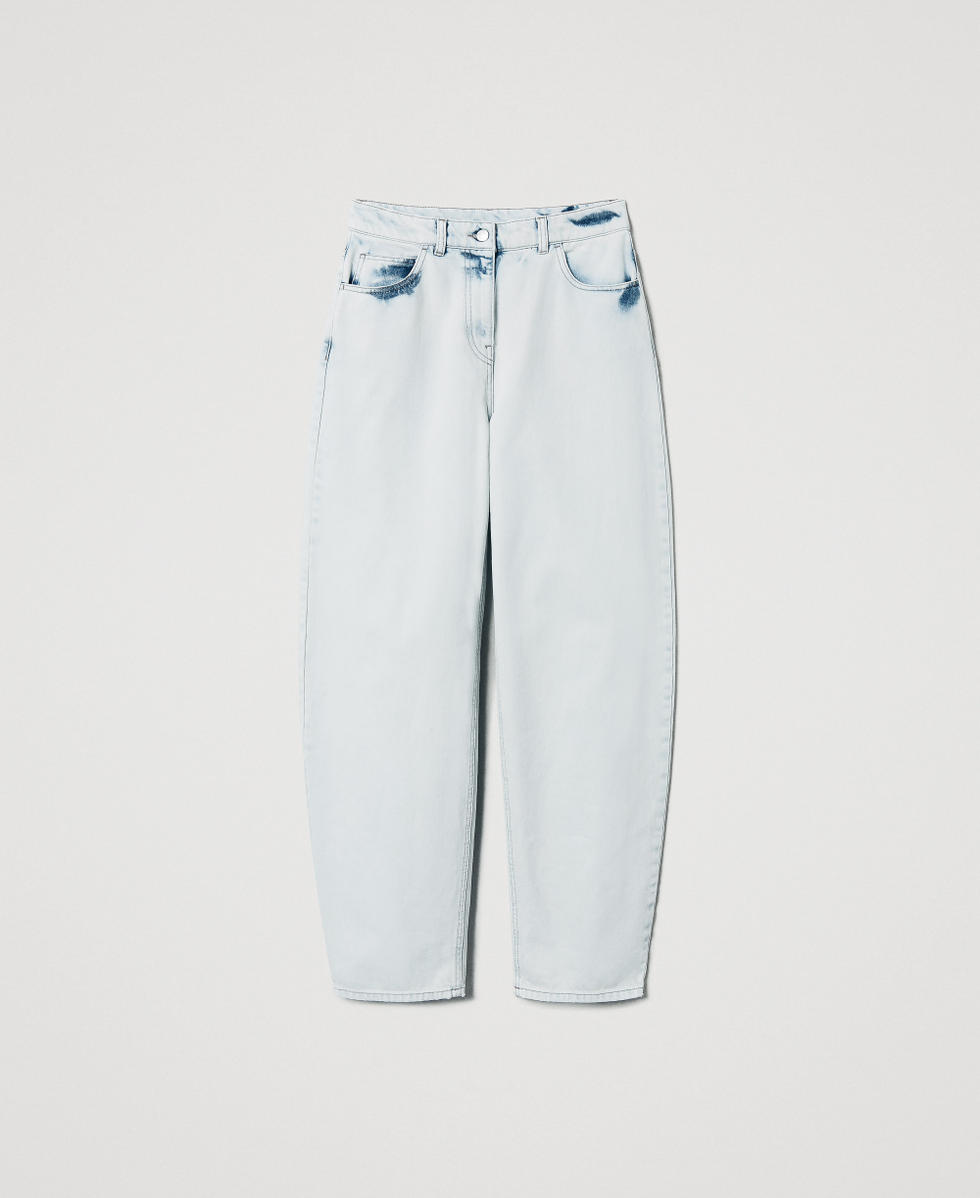 Super bleached barrel jeans