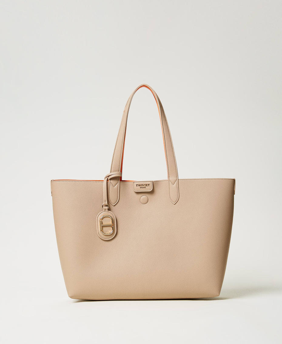 Borsa shopper ‘Everywhere’ reversibile Bicolor Beige "Rope" / Arancio Donna 251TB7300_12240_01