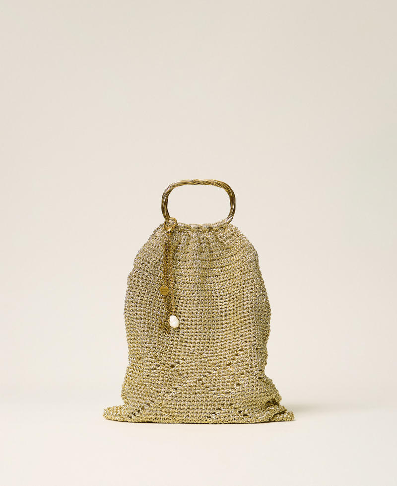 Lurex crochet handbag Yellow Gold Woman 262TB7330_10366_01