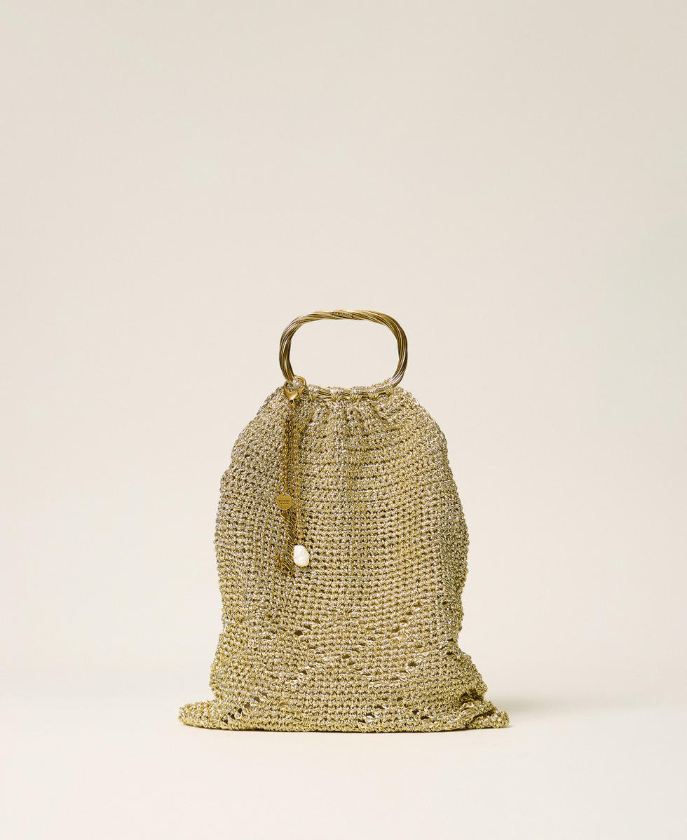Sac &agrave; main au crochet avec lurex Or Jaune Femme 262TB7330_10366_01
