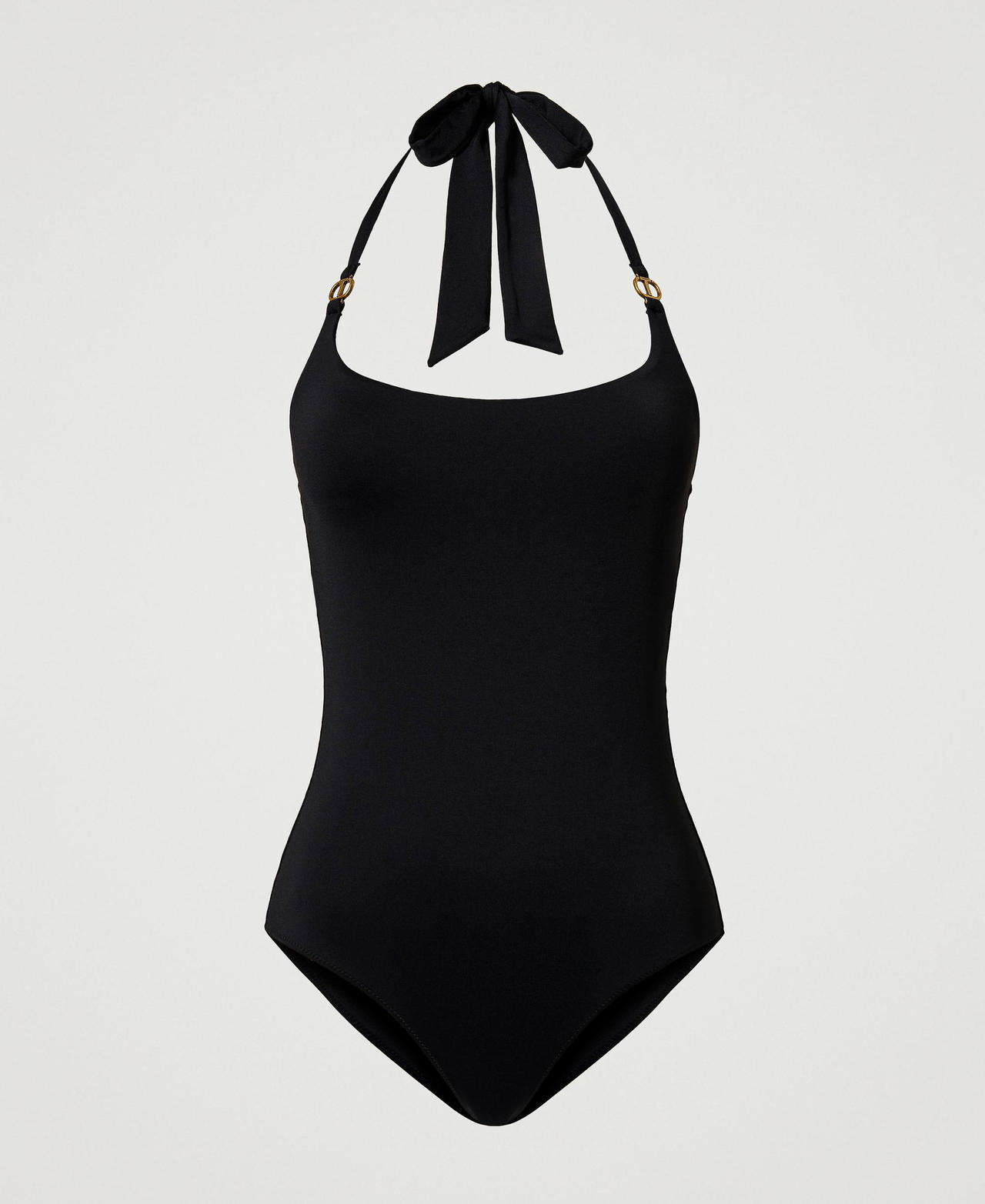 One-piece swimsuit with Oval T Black Woman 251LBMB00_00006_0S