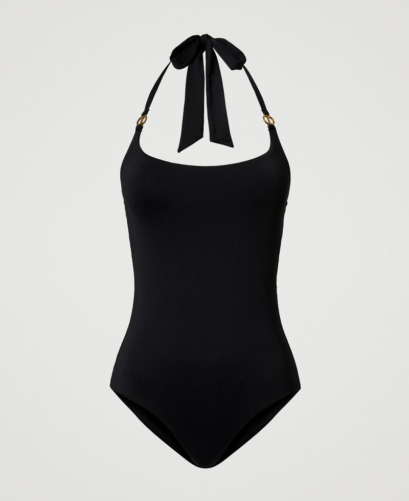 One-piece swimsuit with Oval T Black Woman 251LBMB00_00006_0S