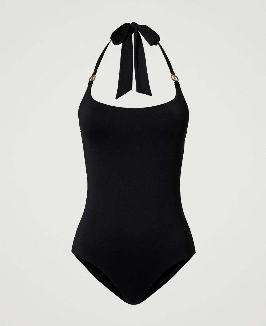 One-piece swimsuit with Oval T Black Woman 251LBMB00_00006_S0