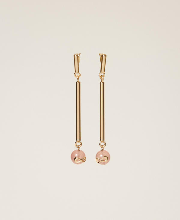 Earrings with stones and logo