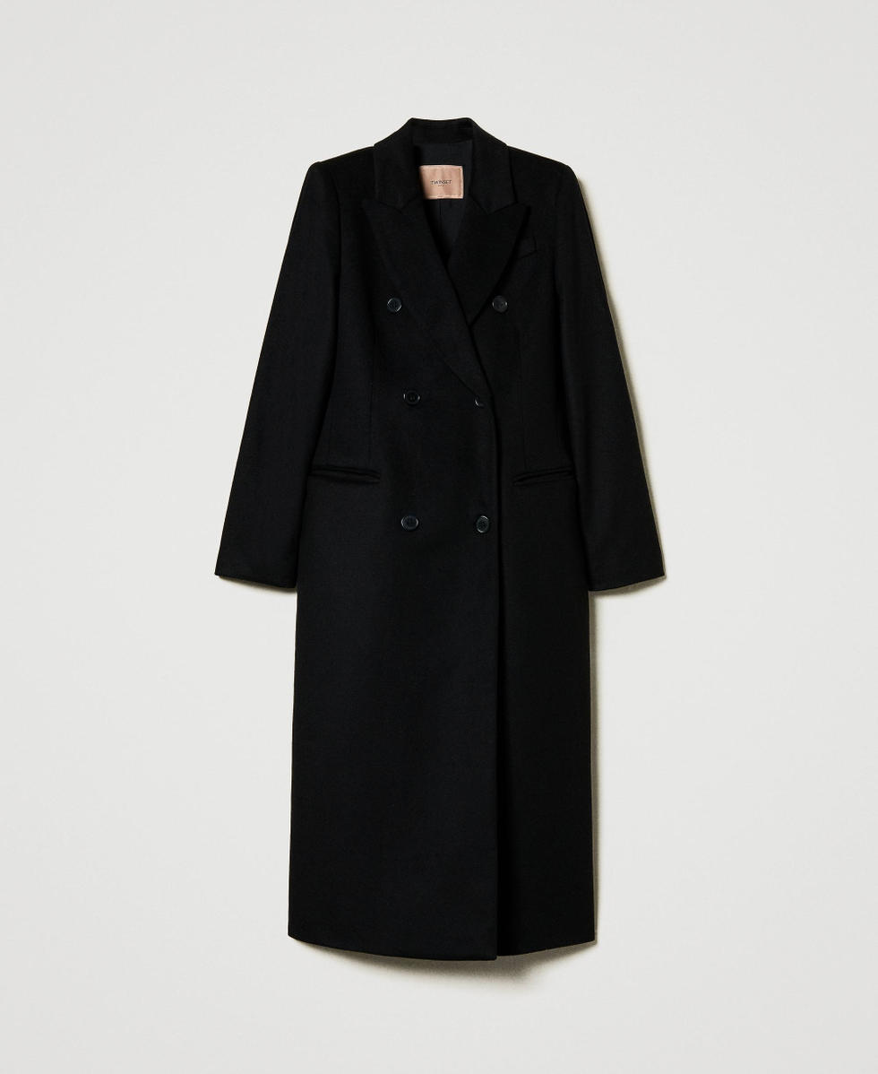 Wool blend straight fit coat Black Woman 242TT2201_00006_S0