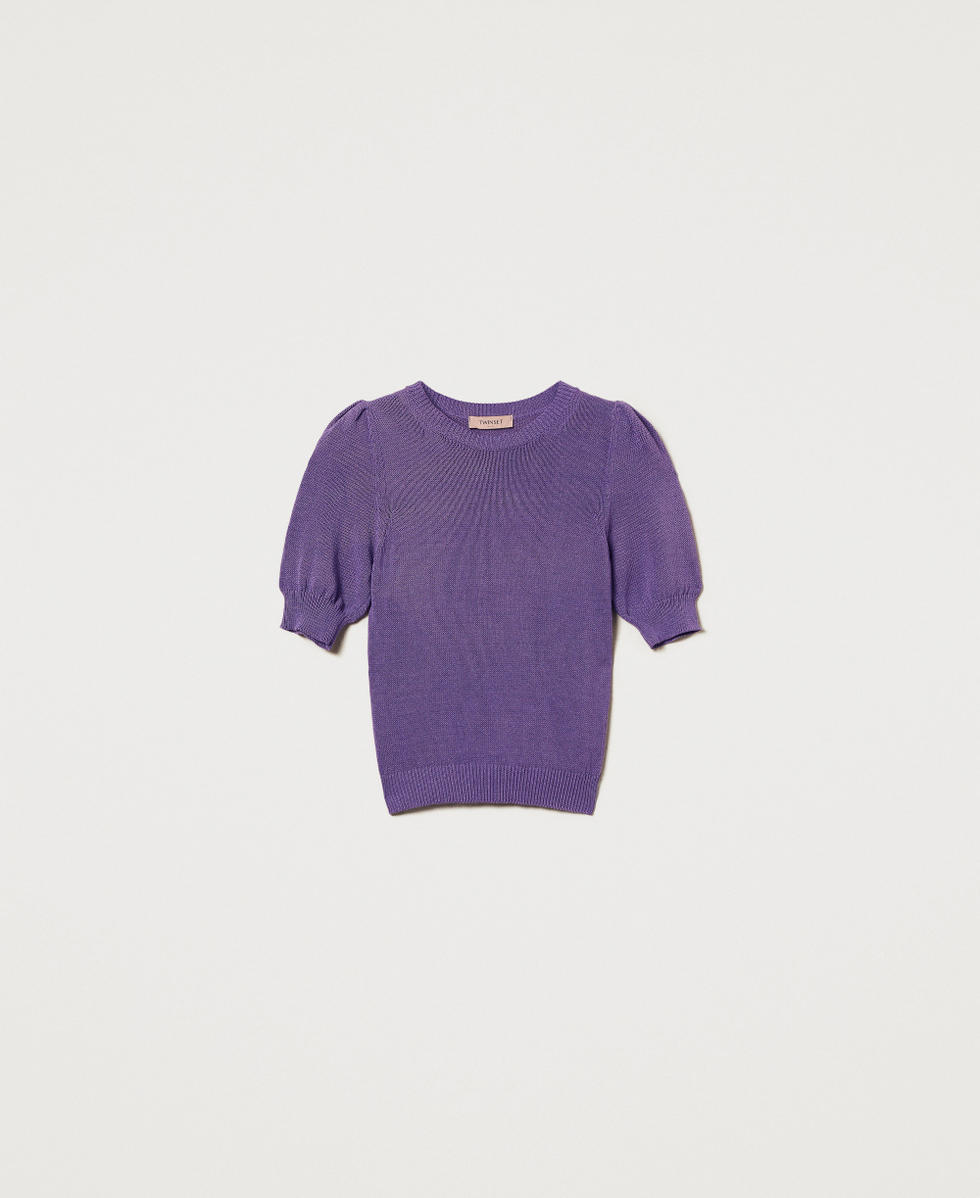 Pull avec manches fronc&eacute;es Cold Lavander Femme 251TT3153_11948_S0