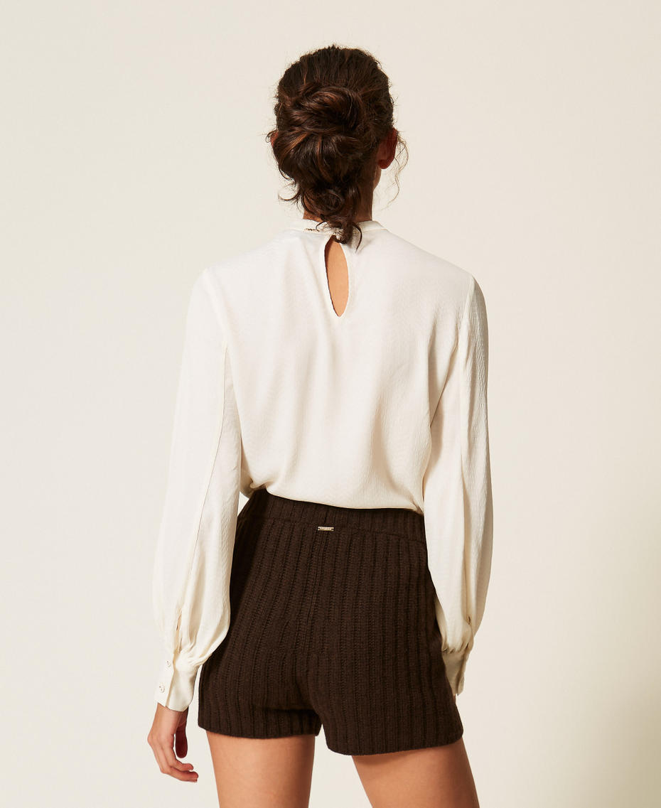 Shorts in maglia a costine Darkness Brown Donna 262TP3553_13411_04