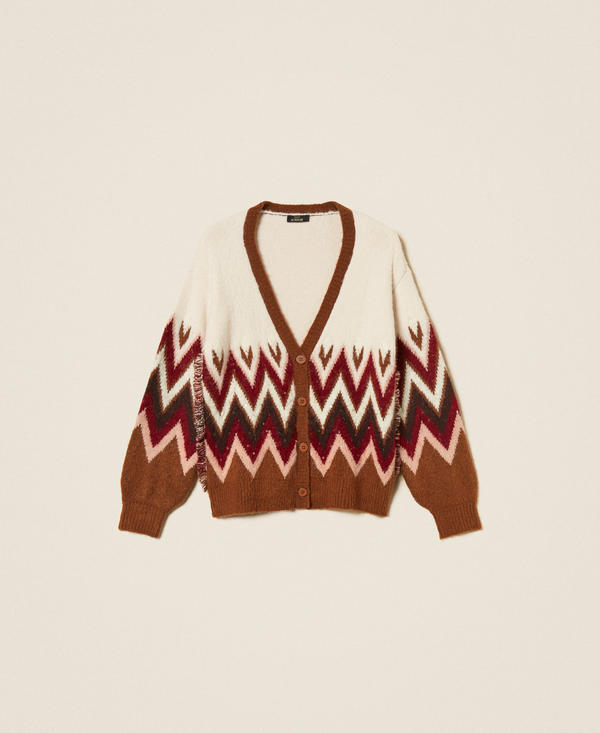 Jacquard-Cardigan mit Pailletten