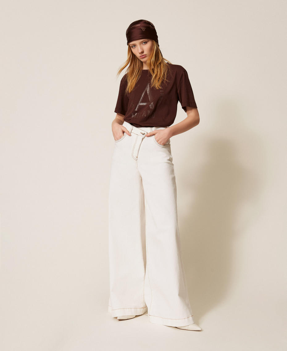 T-Shirt mit laminiertem Logo-Print Chocolate Lab Frau 261AP2163_10780_T0