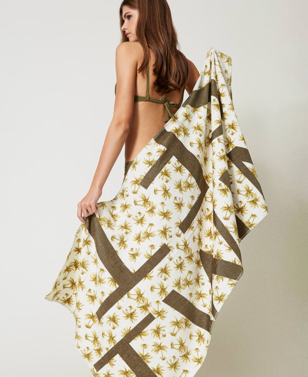 Terry beach towel with print