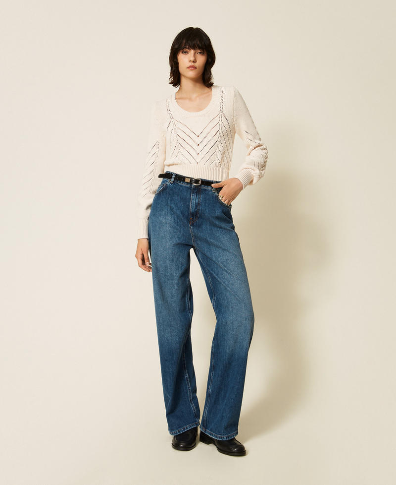 Wide leg jeans with five pockets "Mid Denim" Blue Woman 262TP2590_01611_01