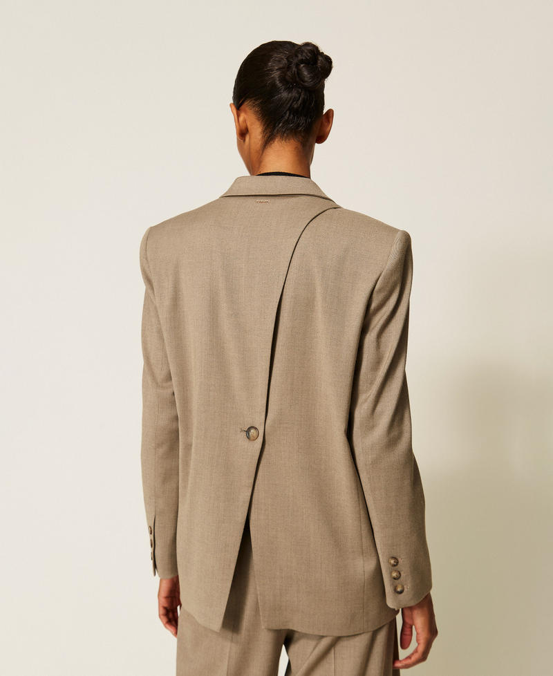 Blazer aus mattem Satin Kitt Frau 262TT2222_00369_03