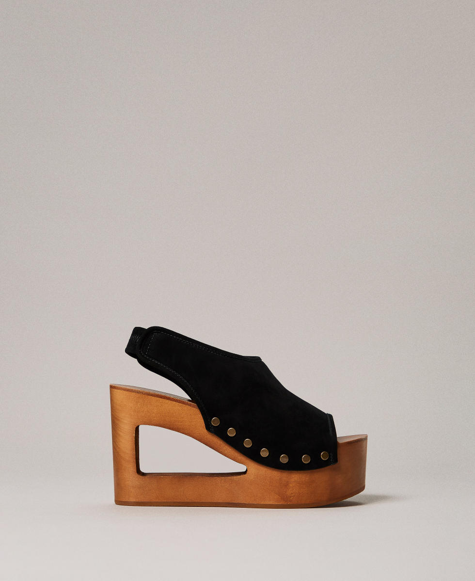 Suede open-toe sandals