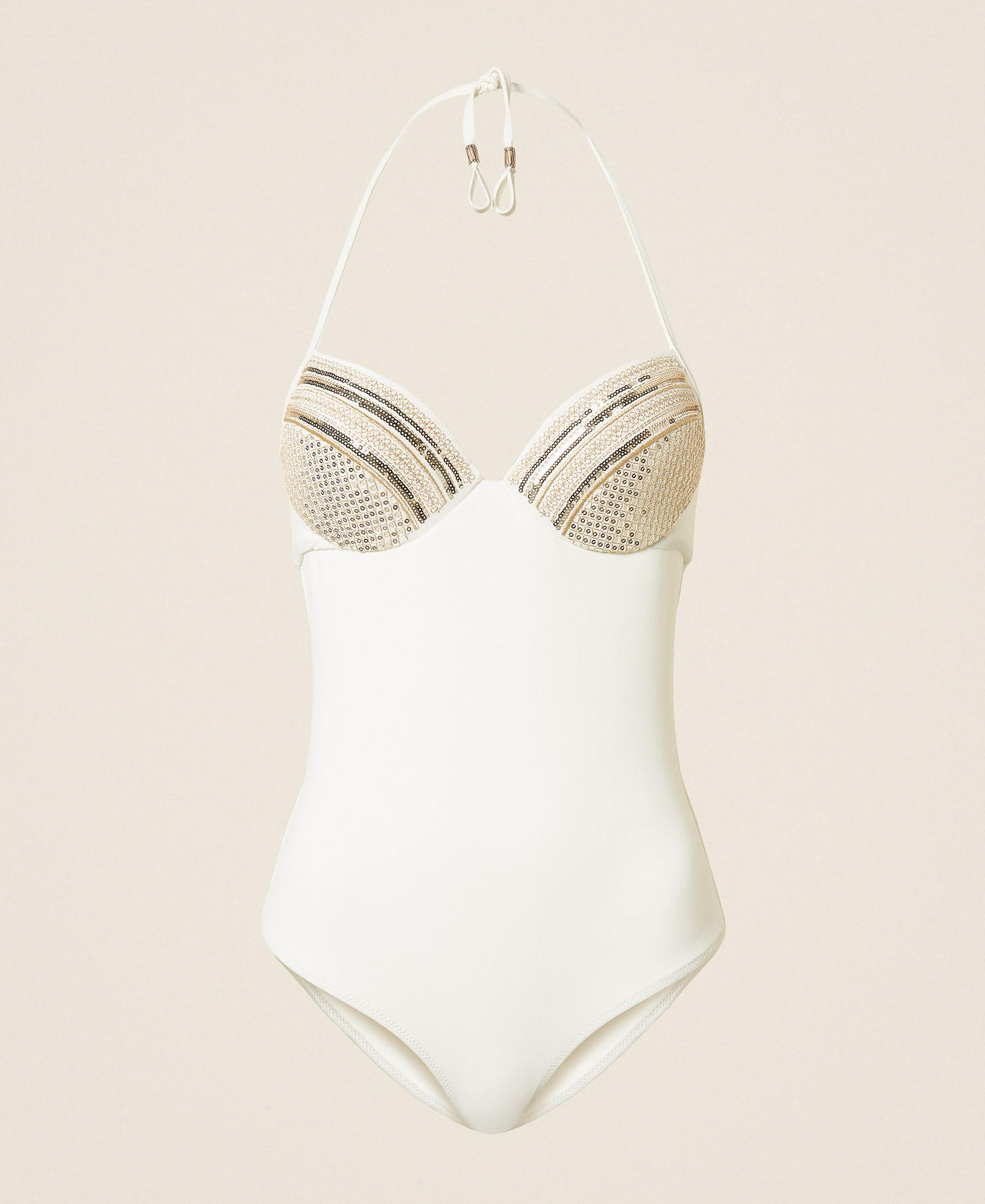 Maillot de bain une pièce push-up avec sequins