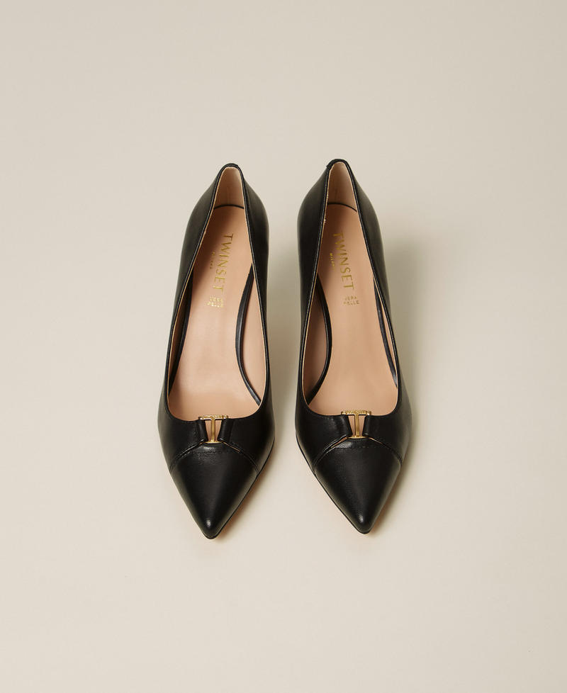 Hohe Pumps aus Leder Schwarz Frau 261TCP030_00006_04