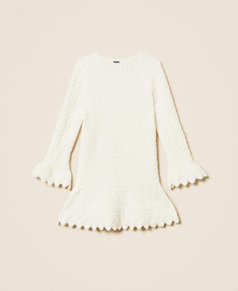 Robe courte fille en maille torsad&eacute;e