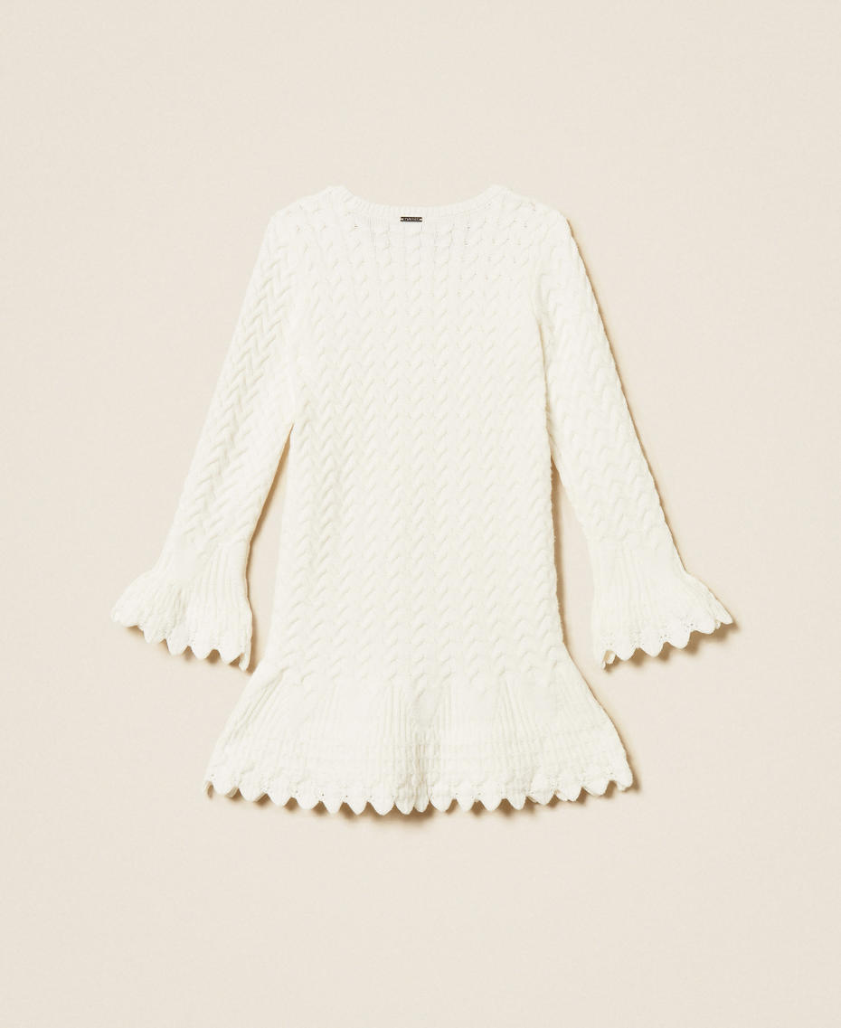 Robe courte fille en maille torsad&eacute;e