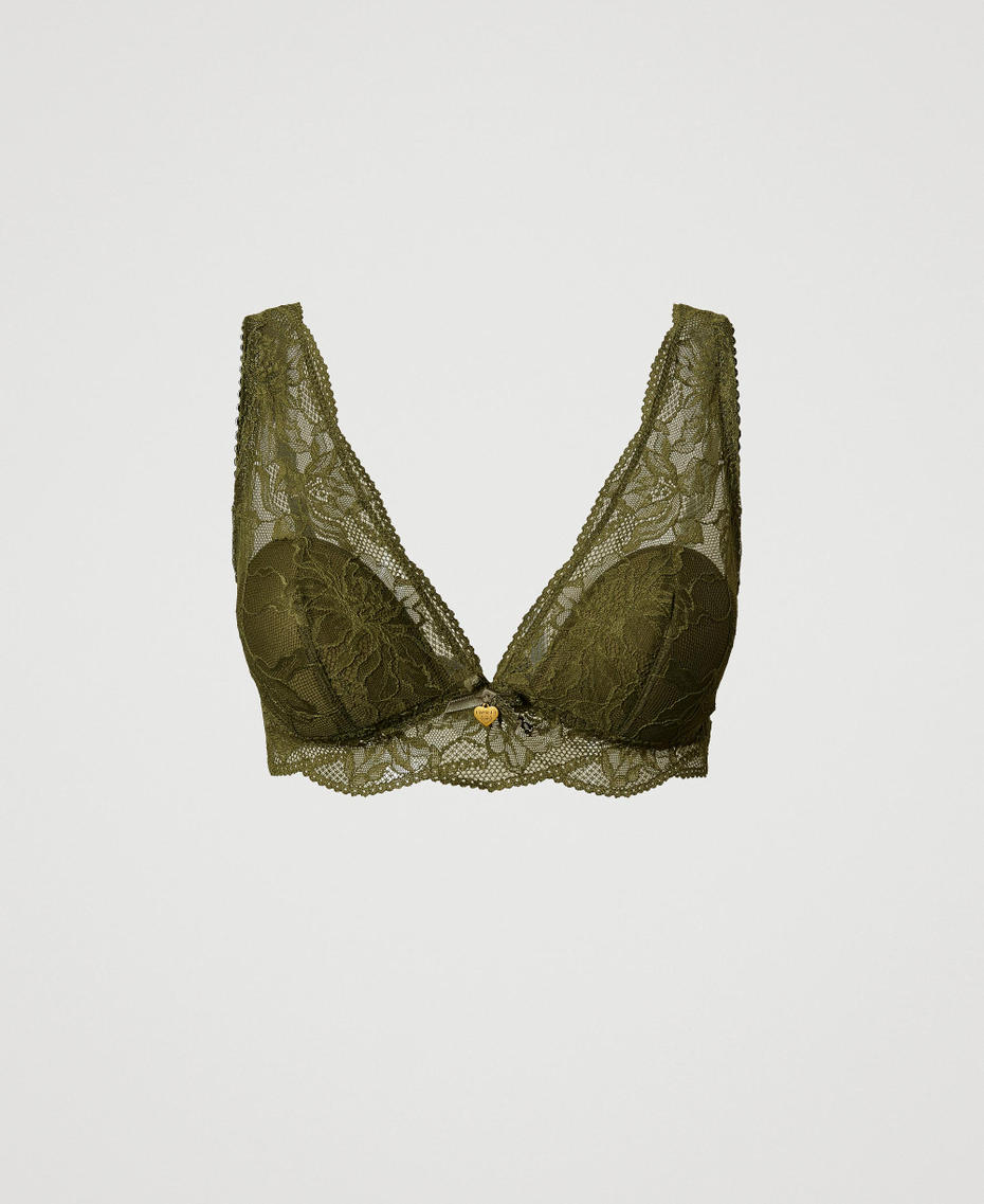 Lace bralette Green Moss Woman 242LL6E33_11957_S0