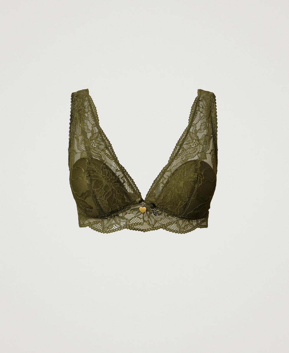 Lace bralette Woman Green TWINSET Milano