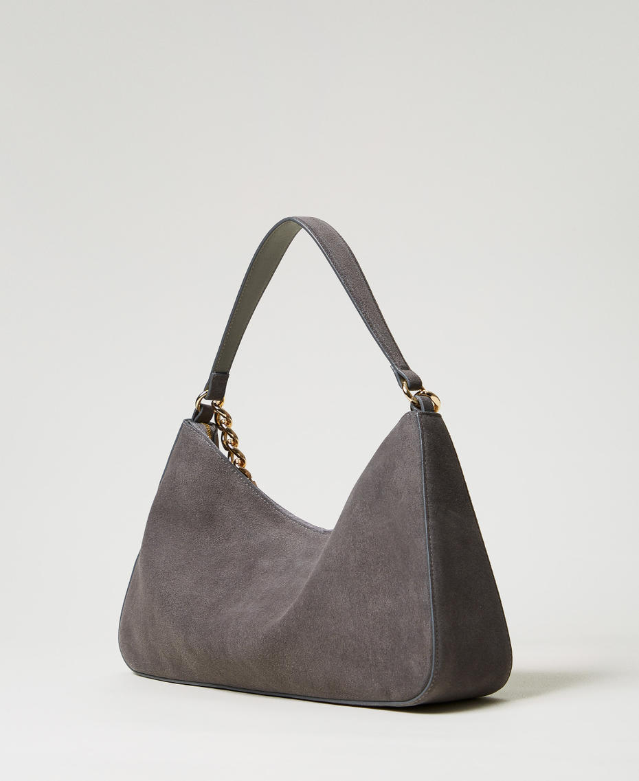 'Liliane' medium suede bag Medium Melange Grey/Gold Woman 252TB7162_12831_02