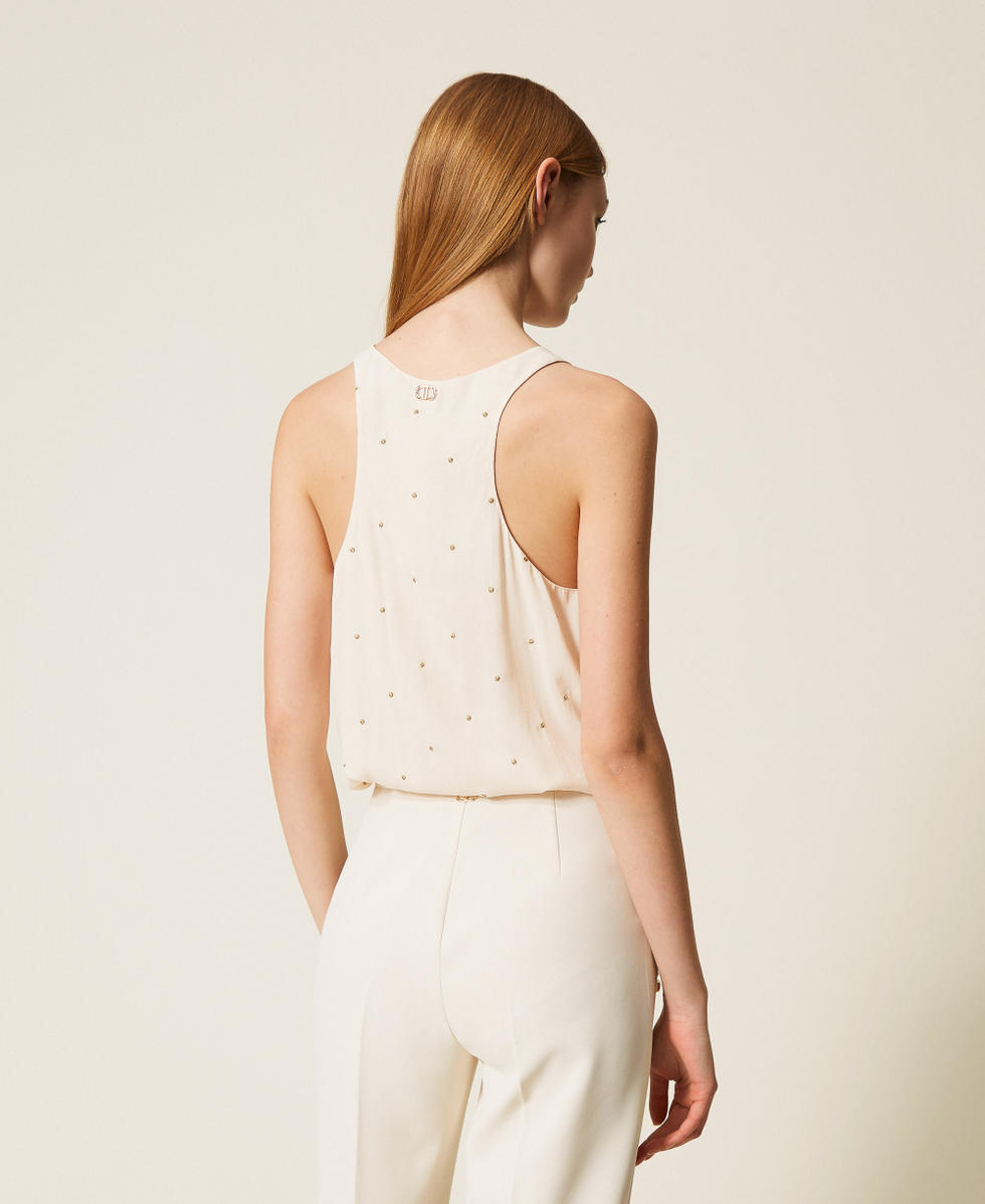 Top mit Lurex-Stickerei &bdquo;Parchment&ldquo;-Beige Frau 252TP2034_07222_03