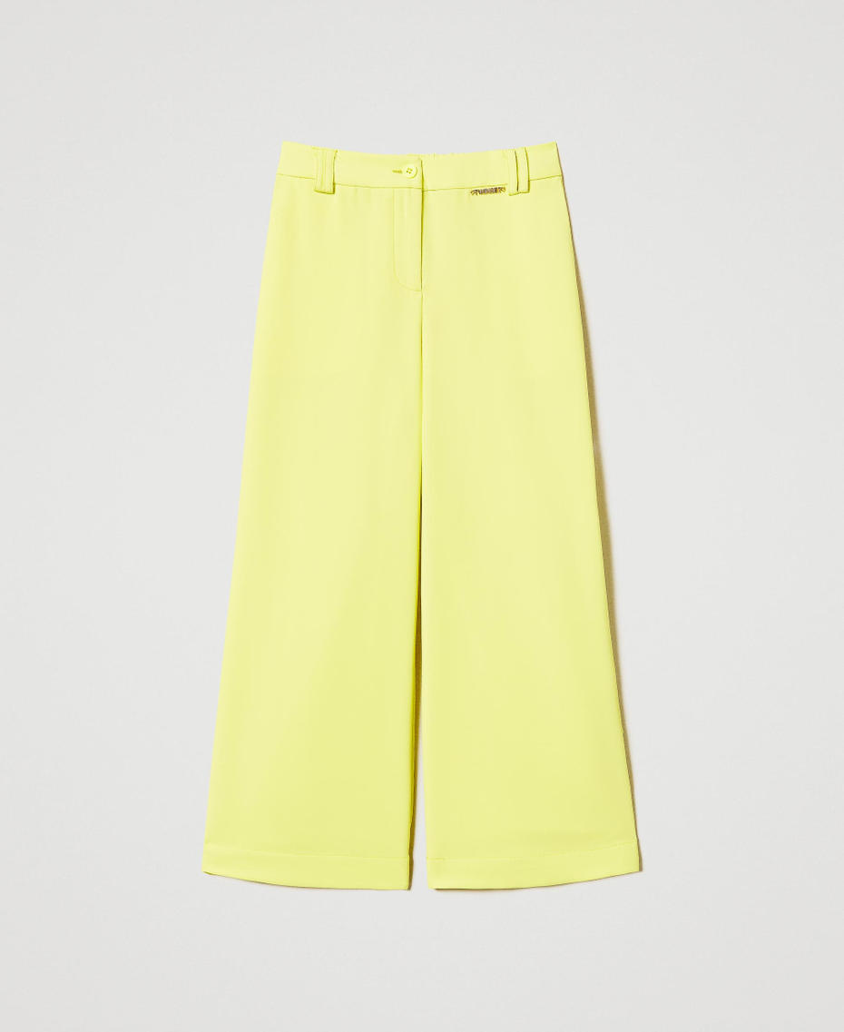 Crêpe palazzo trousers Yellow Plum Girl 251GJ2QN8_12124_S0