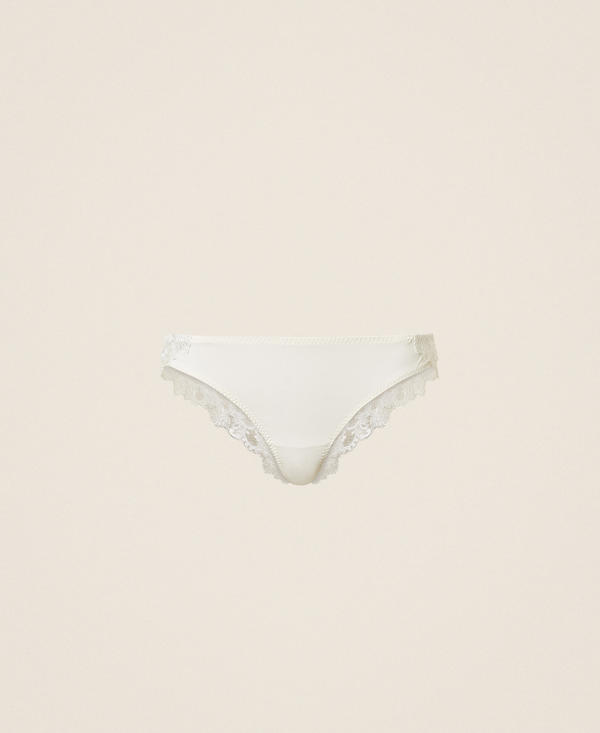 Brazilian-Slip aus Charmeuse und besticktem T&uuml;ll