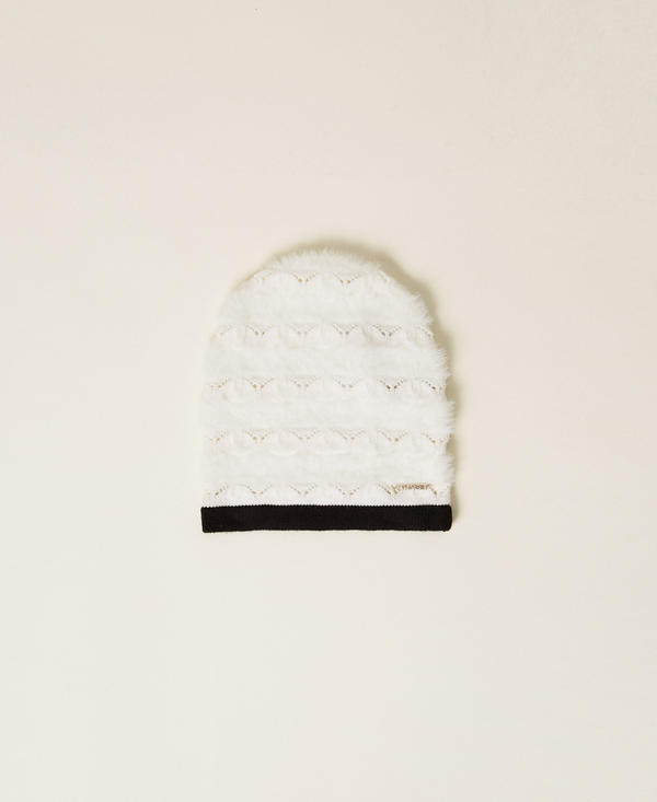 Openwork knit beanie
