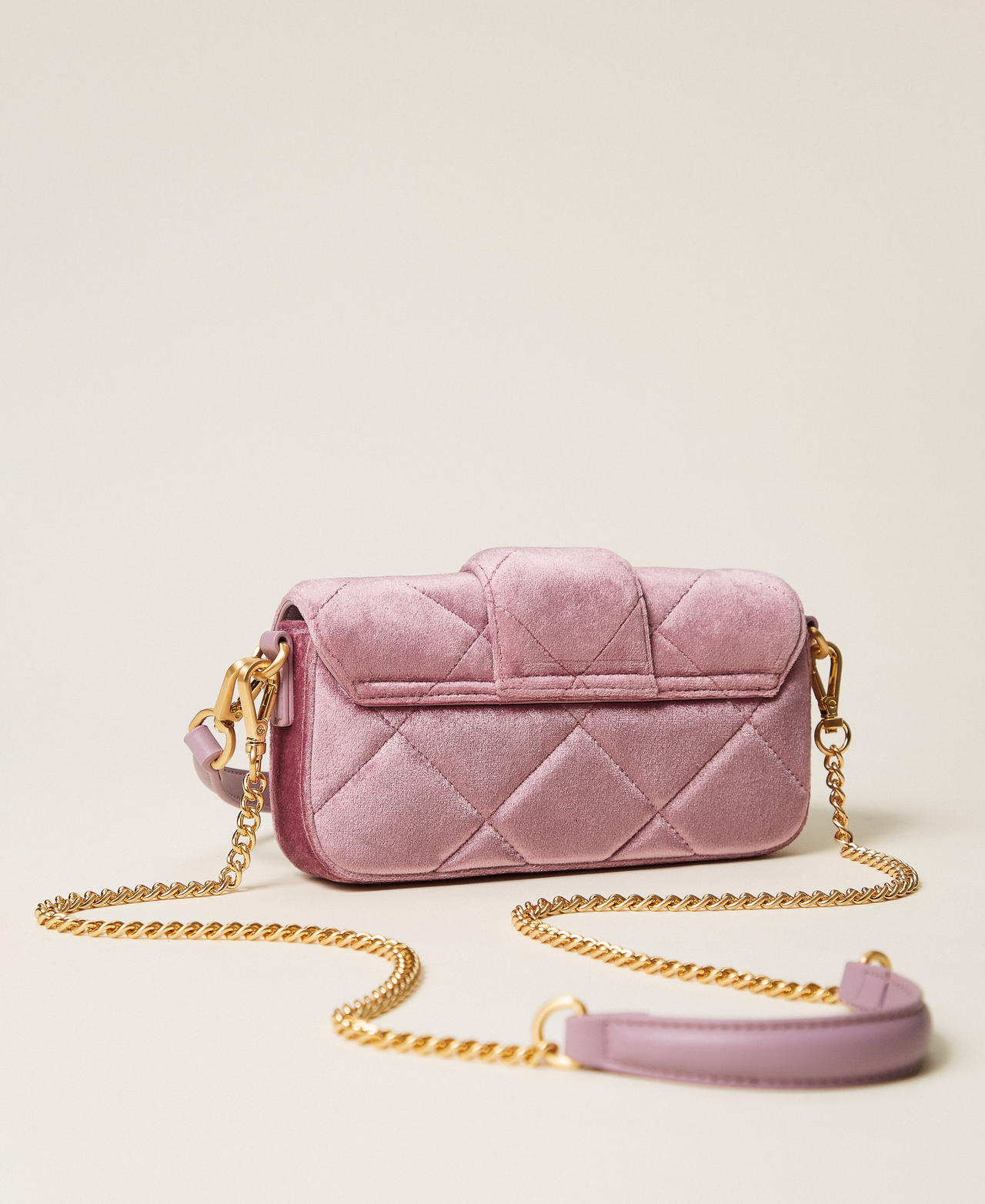 'Amie' velvet shoulder bag Rose Mauve Woman 252TB7180_12615_03