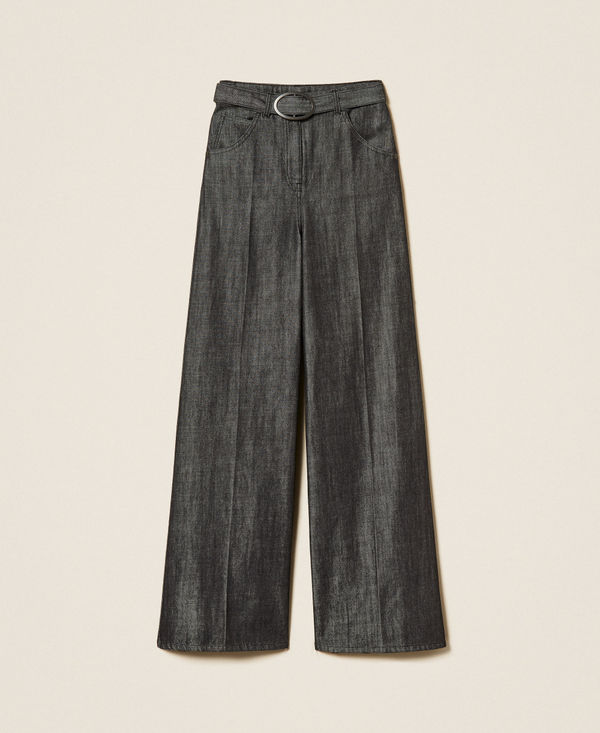 Wide-Leg-Jeans mit G&uuml;rtel