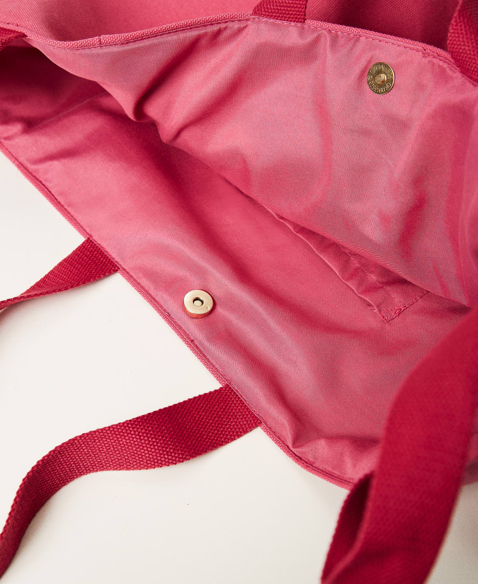 Canvas shopper bag Magenta Purple Woman 251LB7ACC_11736_04