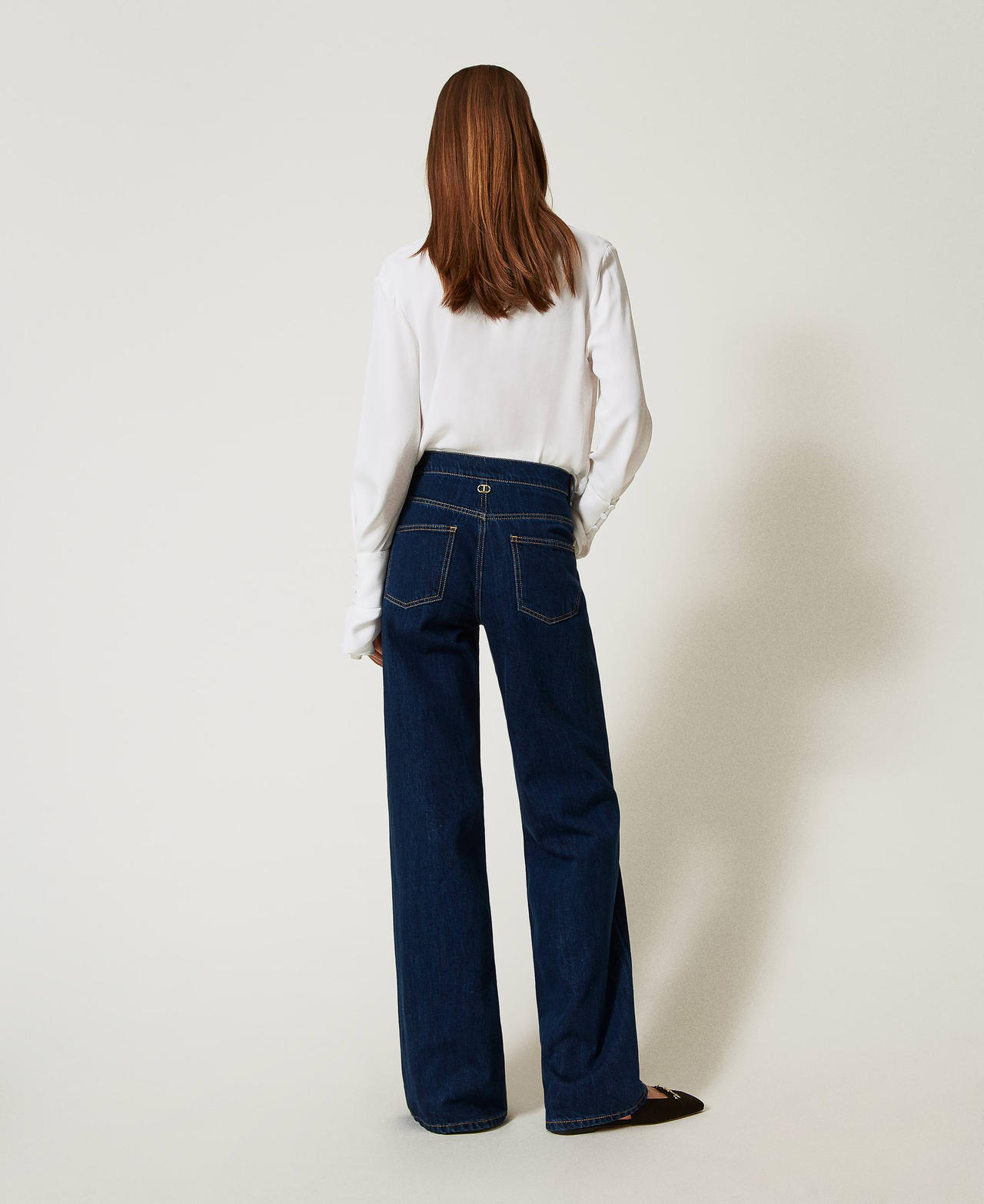 Vaqueros de corte recto azul oscuro Denim Oscuro Mujer 251TP2621_01313_03