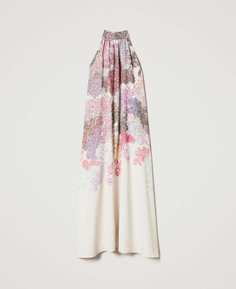 MYFO long halterneck floral dress Summer Sand Camouflower Woman 251AQ2071_12416_S0