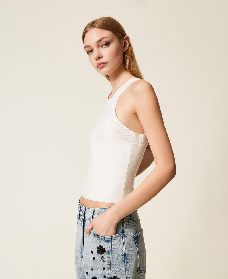 Fitted knit top White Snow Woman 252AP3014_00282_02