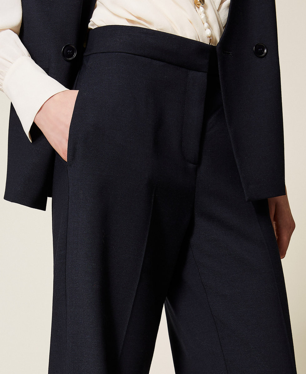 Wool blend trousers Classic Blue Woman 252TT2127_11956_04