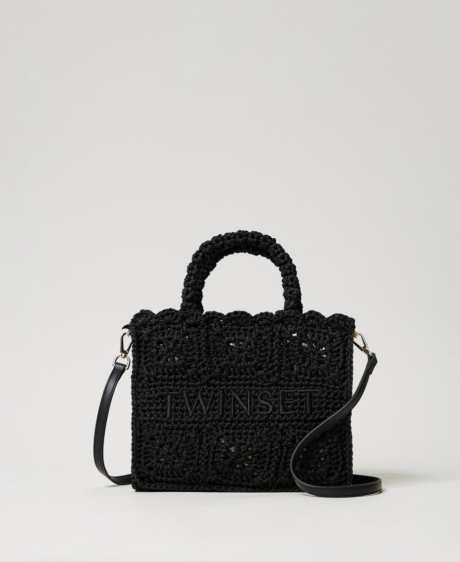 Häkelshopper „Bohémienne“ Schwarz Frau 251TB7411_00006_01
