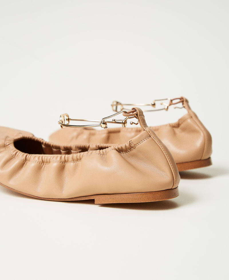 Ballet flats with strap Camel Woman 251TCP150_00044_03