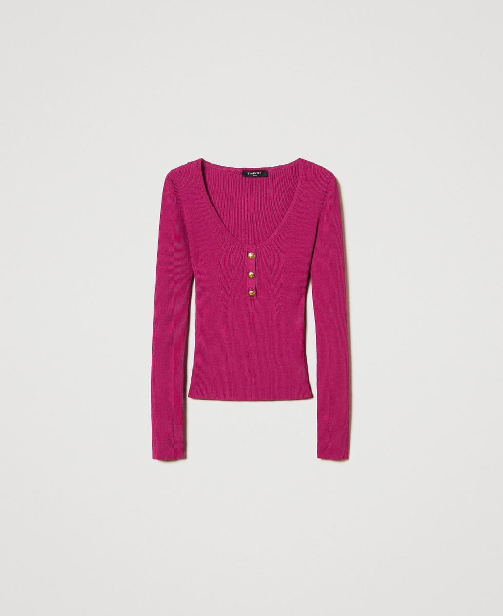 Fitted rib-knit jumper