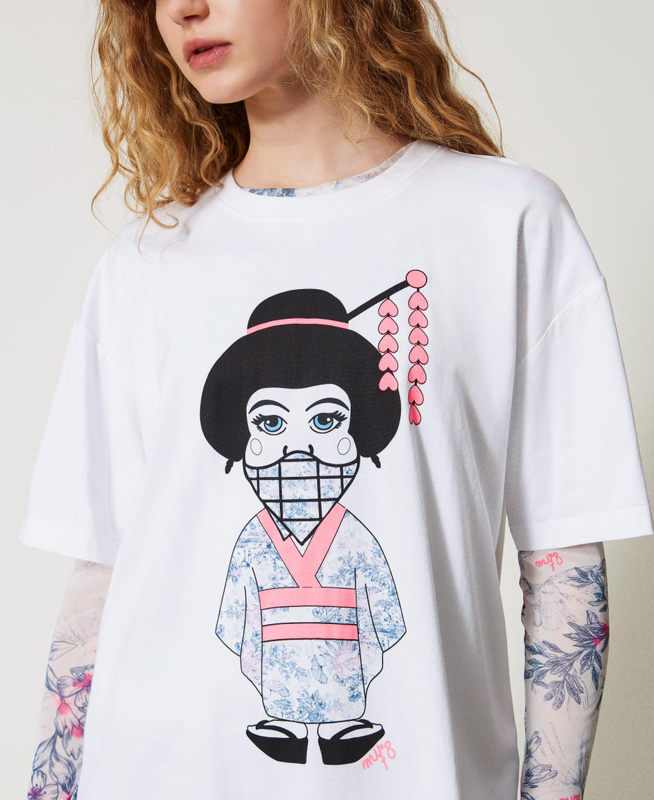 MYFO T-Shirt im Oversize-Fit Papers / Bandit Geisha-Print Frau 251AQ2052_12444_04