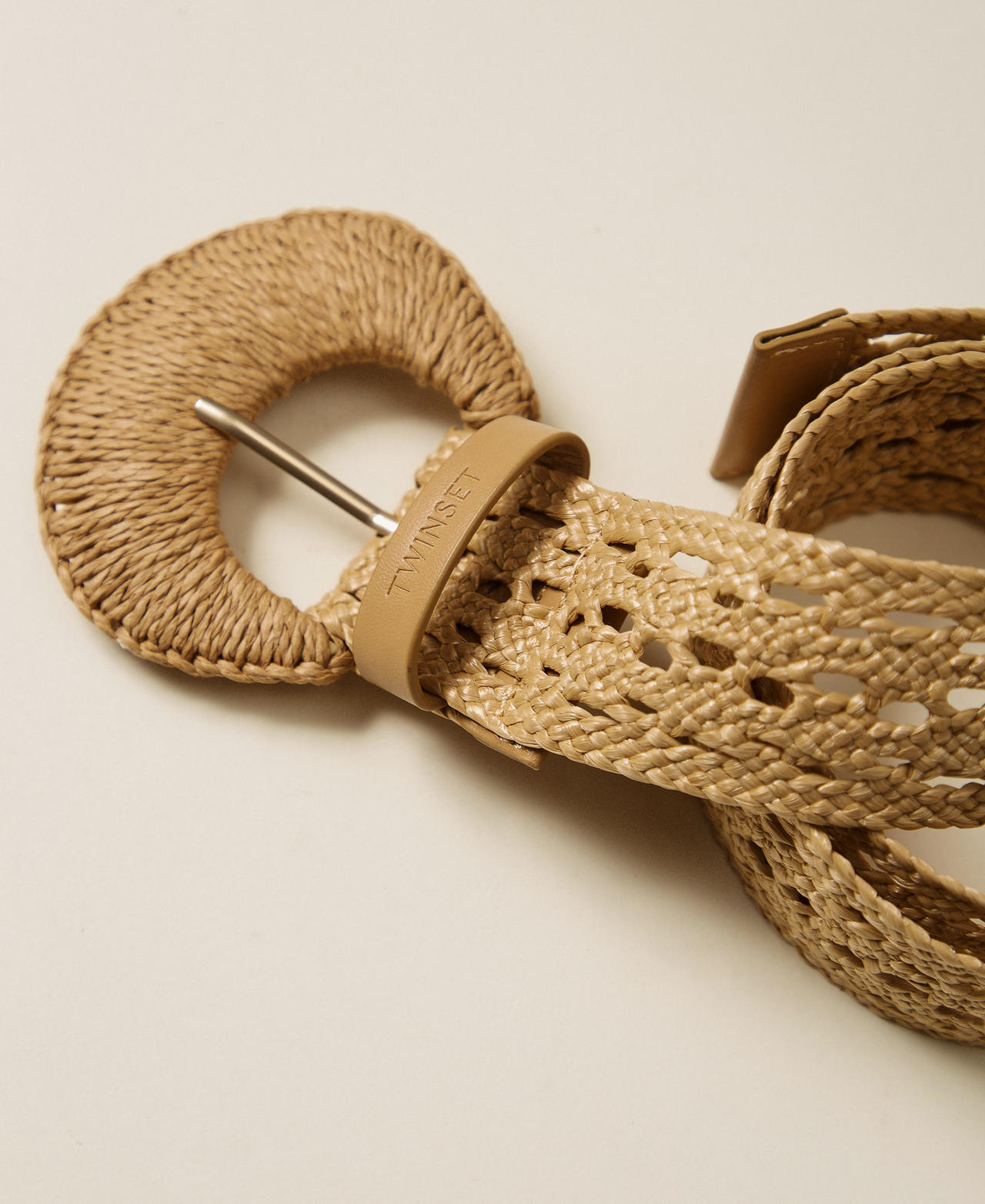 Cintur&oacute;n de efecto rafia de ganchillo Paja Mujer 261LM5BFF_00193_02