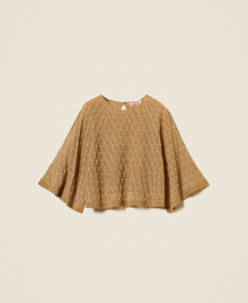 2-in-1-Cropped-Pullover Golden Green Lurex Frau 262TP3Q31_12454_S0